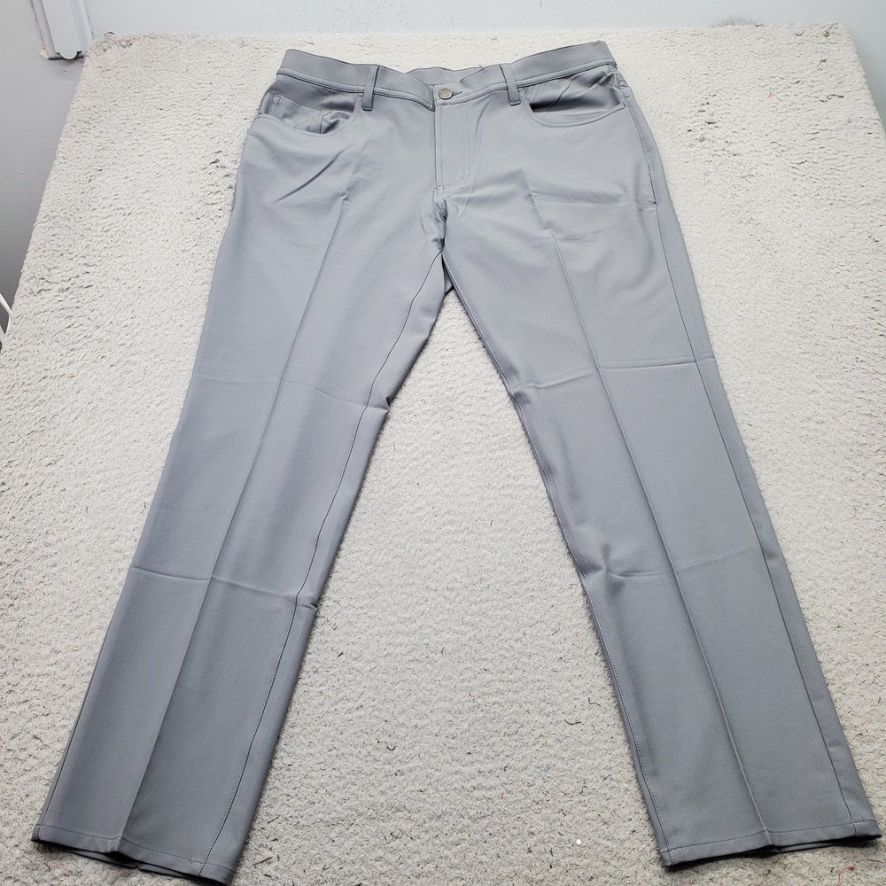 Dunning Golf Chino Pants Mens 36/30 Gray Performance Stretch Quick Dry D7S21P068